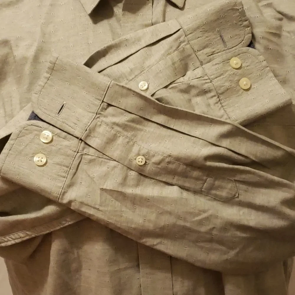 BANANA REPUBLIC Grey/Blue Button Down‎ Size L